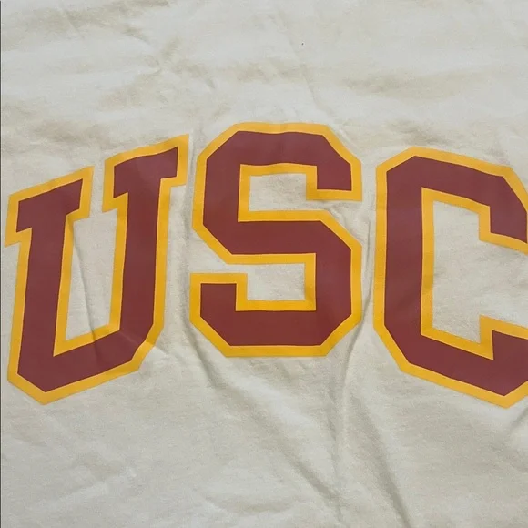 White USC Graphic Crop Top Ladies T-Shirt (Ladies S) - Picture 3 of 3